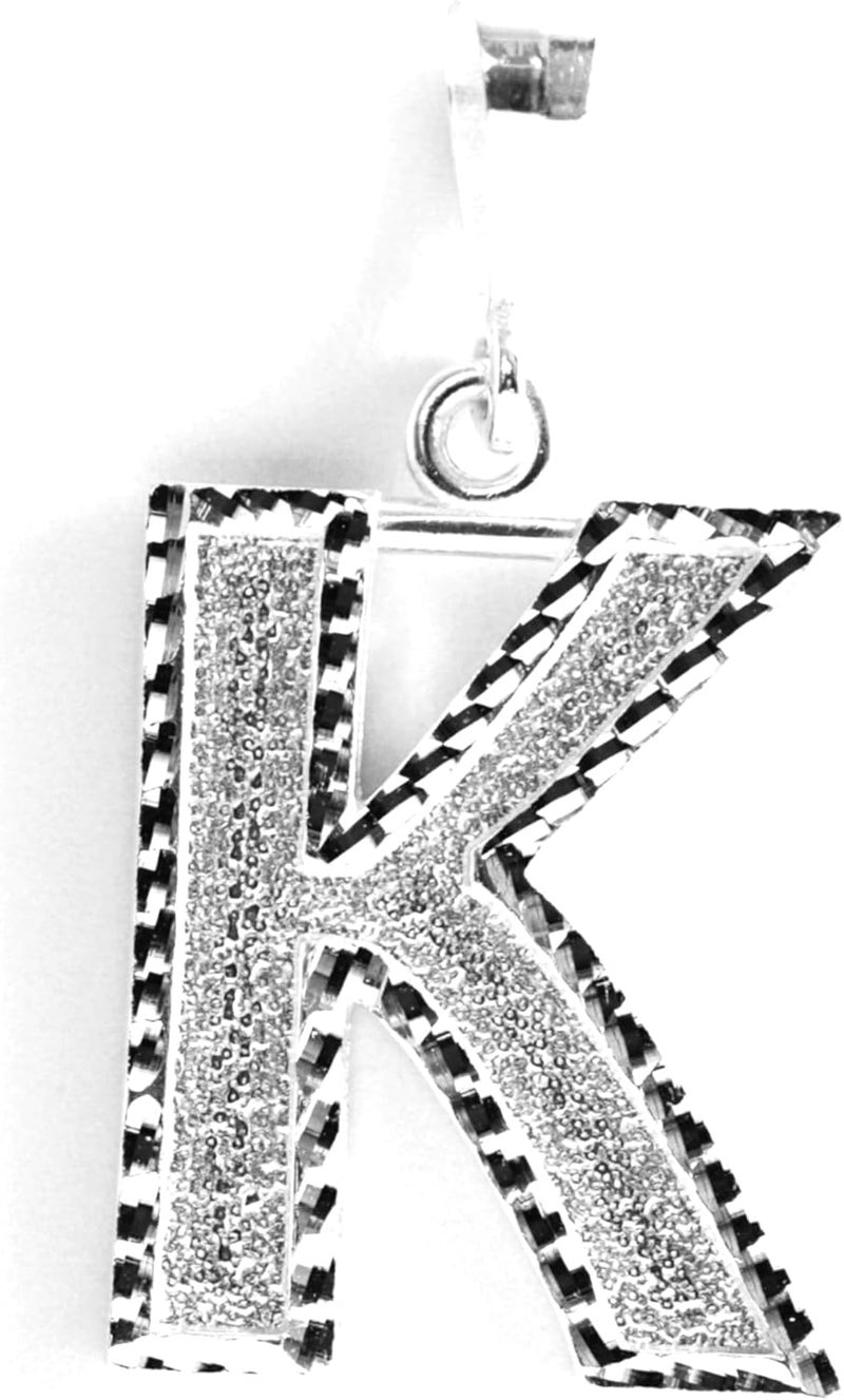Deidreamers Personalized 1.0 Inch Solid.925 Sterling Silver Initial A-Z Charm - Image 1